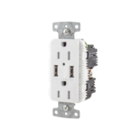 HUBBELL HUB-USB-15A-5W Contacto Dúplex con 2 Puertos USB 15A