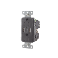 HUBBELL HUB-USB-15A-5BK Contacto Dúplex con 2 Puertos USB 15