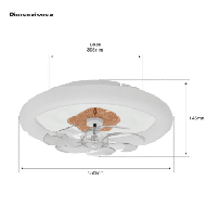JWJ JLV-015 Ventilador de Techo con Luminario LED de 110 V C