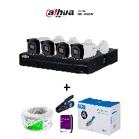 DAHUA DHT3300005 Bundle  NVR+4BulletIP - Compra 1 NVR N, DHINVR1104HSPS3H4DHIPCB1E20