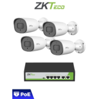 ZKTECO ZKT3720004 ZKTECO POE4255CPAK - Paquete de 4 Cám, PE04255CwithBS855P12CS7CMI