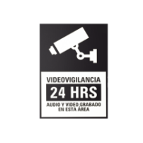 Syscom SYSLETVIDBN/10 Letrero de Videovigilancia 24 Hrs Blan